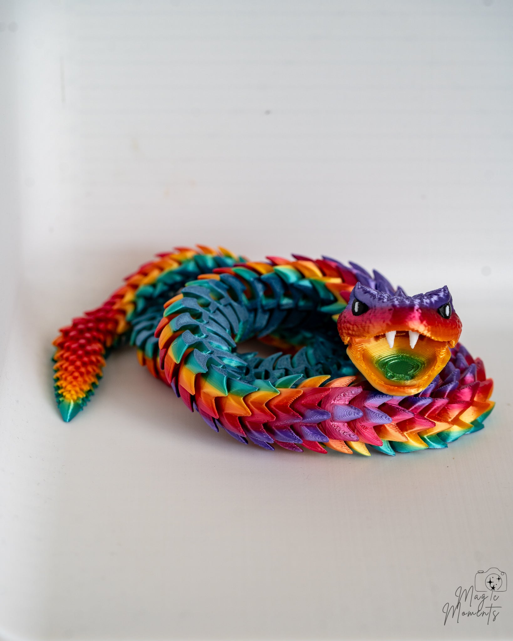 Rainbow articulated snake figure