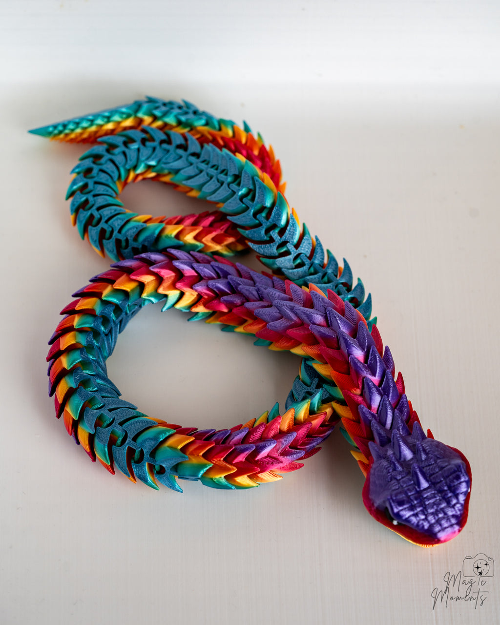 Flexible rainbow snake decorative figure