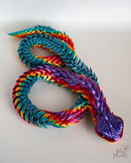 Flexible rainbow snake decorative figure