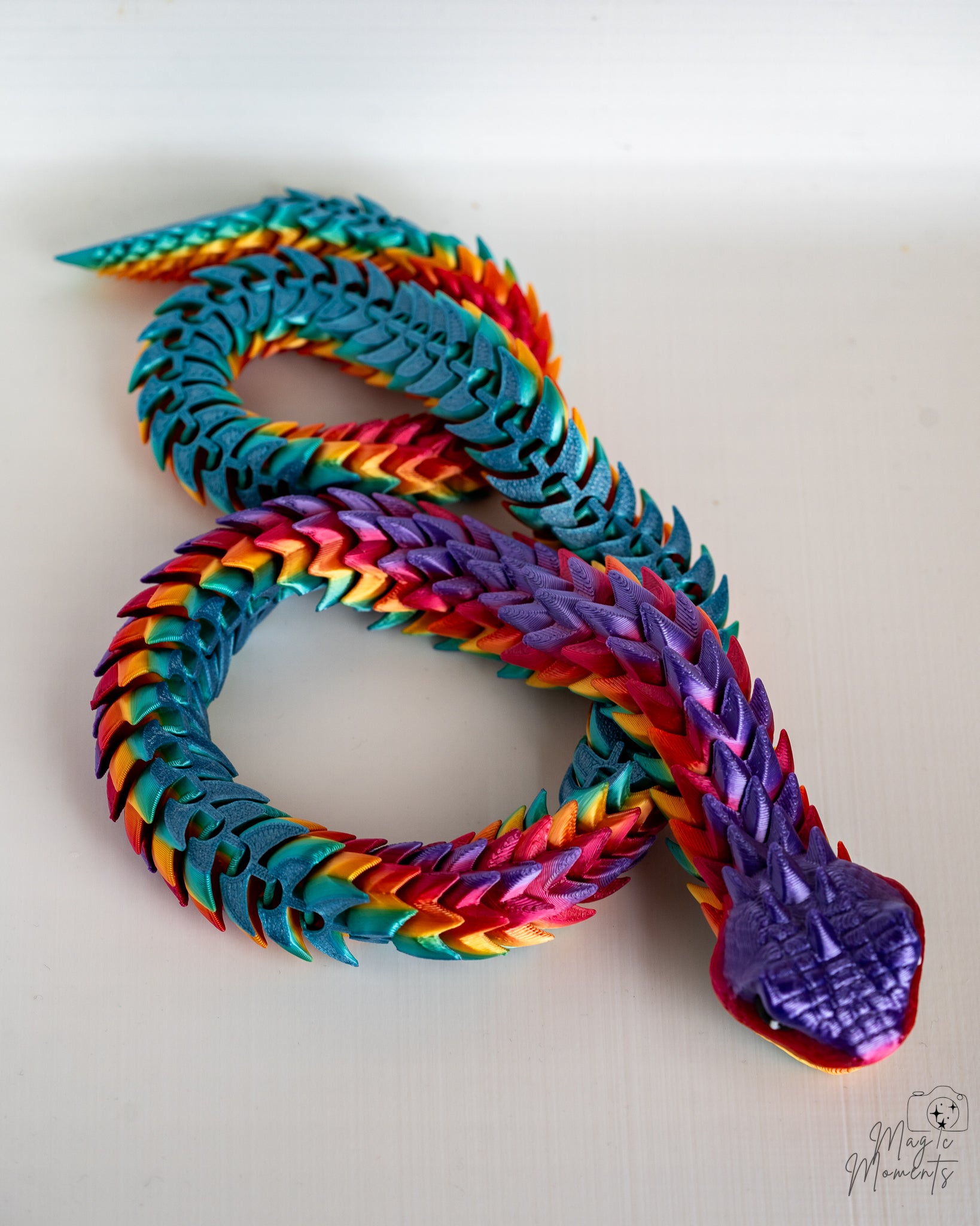 Flexible rainbow snake decorative figure