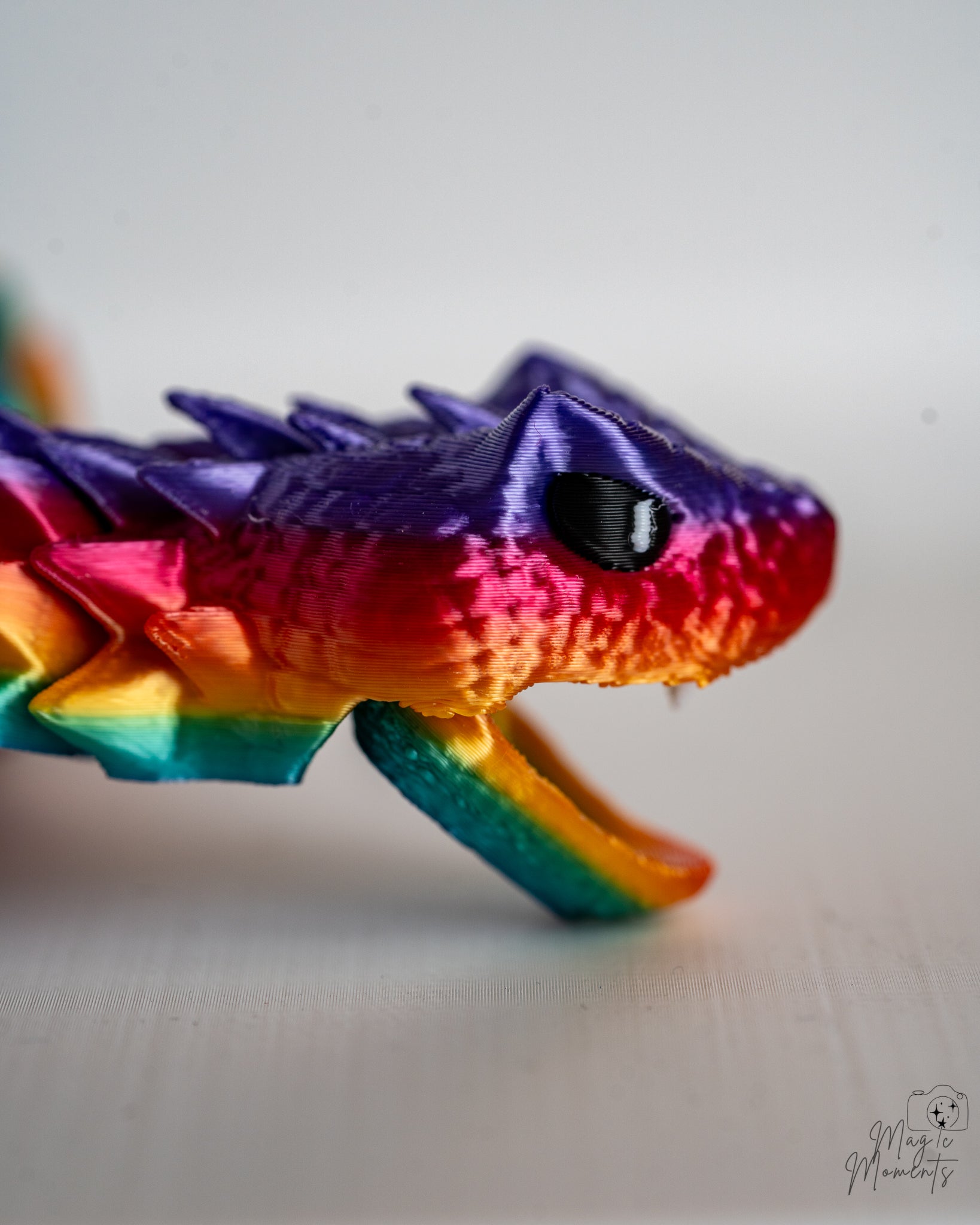 Close up of rainbow dragon snake head
