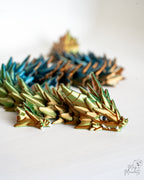 Close up of metallic crystal dragon head