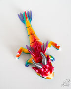 Cute rainbow dragon figurine with wings