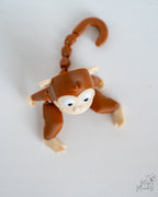 Articulated Monkey Set - 3D Printed Monkey Figurines with Tree Stump