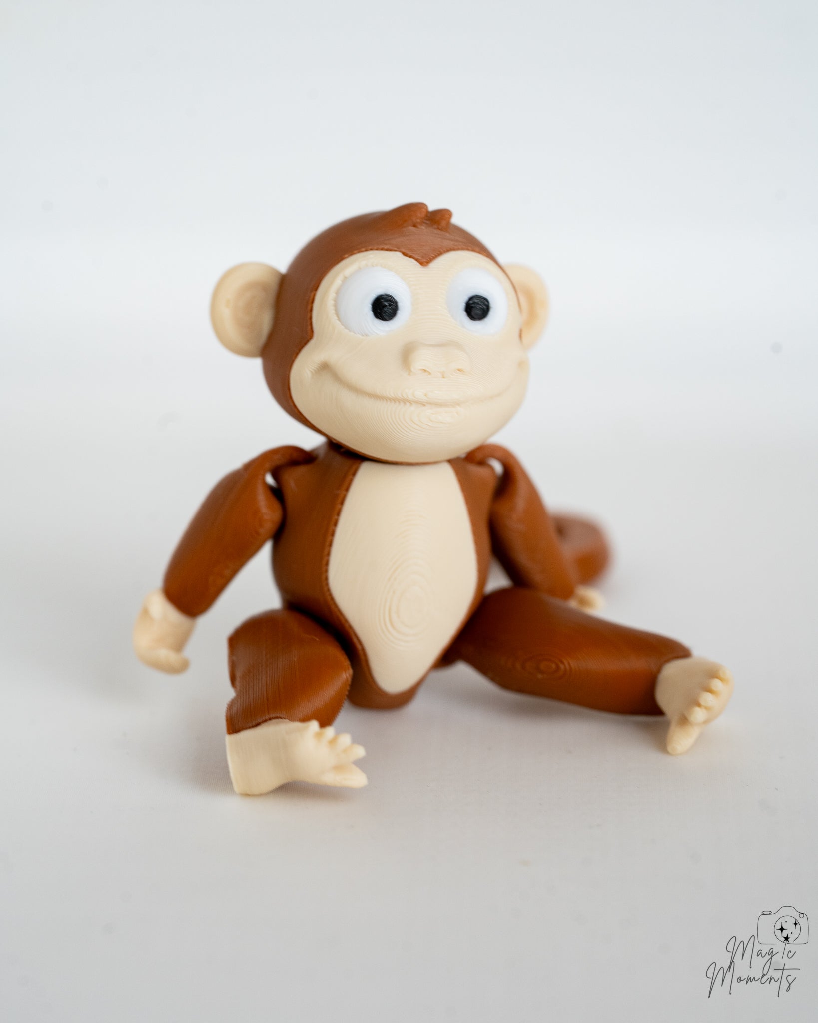 Articulated Monkey Set - 3D Printed Monkey Figurines with Tree Stump