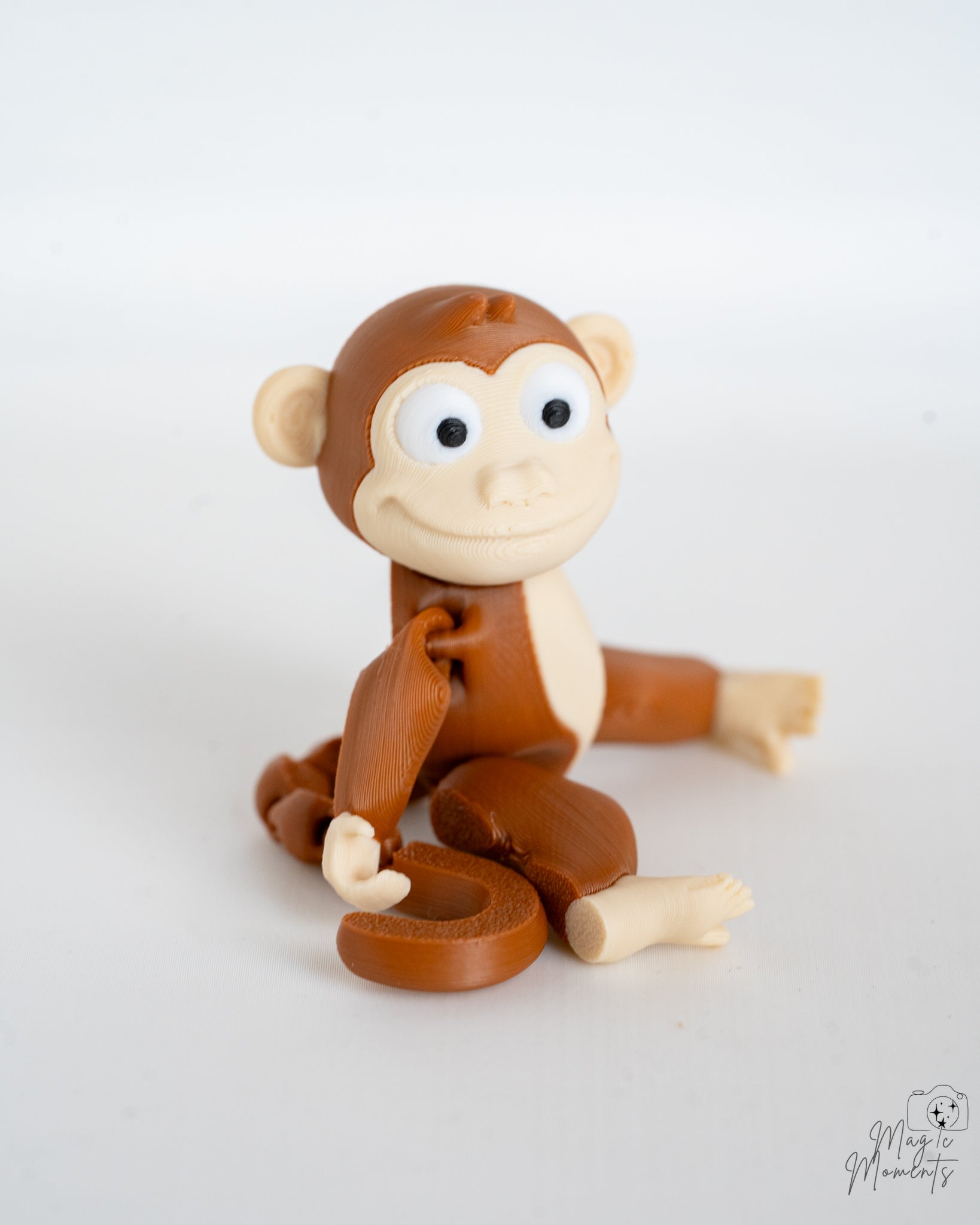 Articulated Monkey Set - 3D Printed Monkey Figurines with Tree Stump