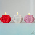 Valentine tealight holder collection with red white and pink heart designs