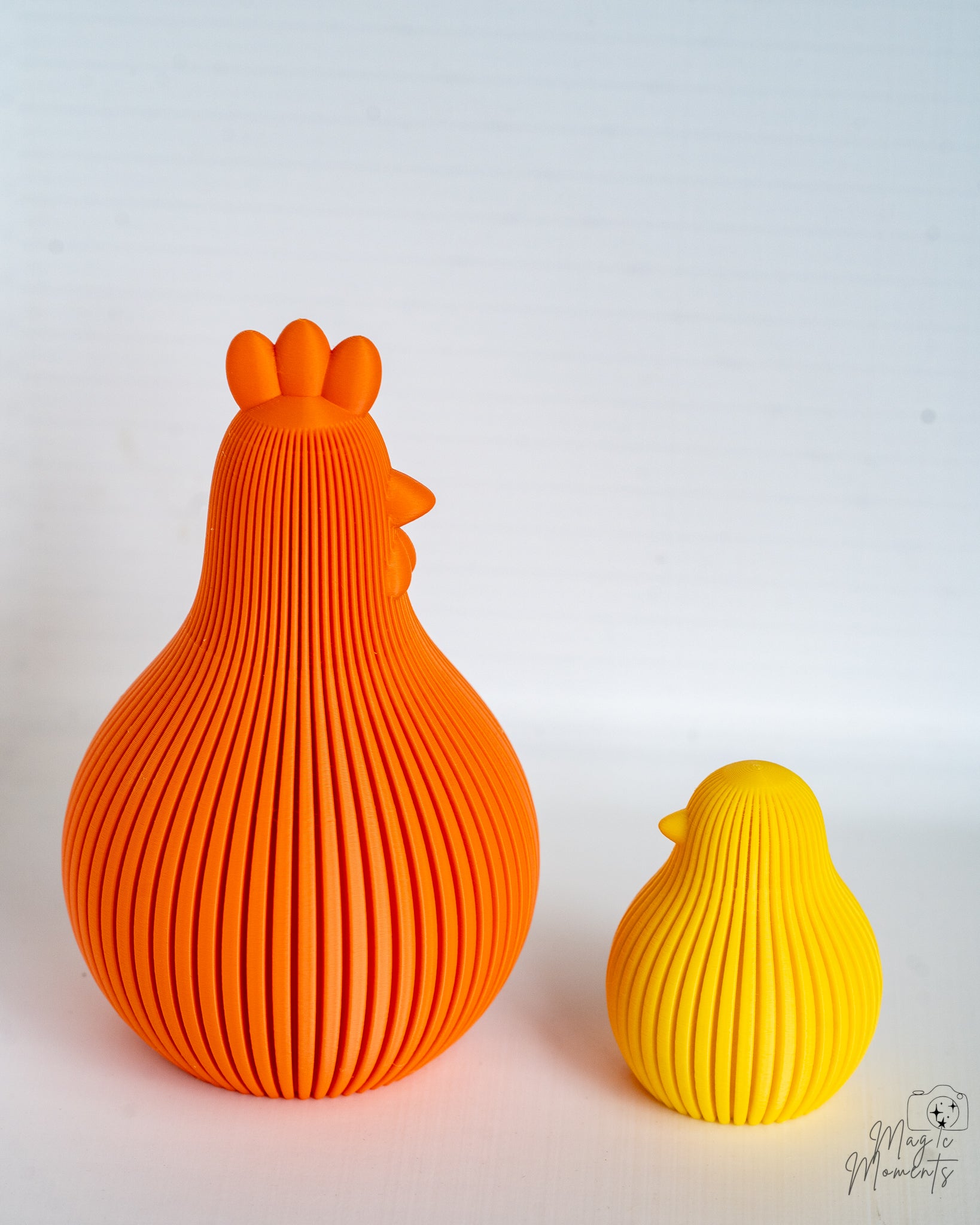 Orange ribbed chicken decorative ornament