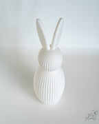 White bunny ornament viewed from above