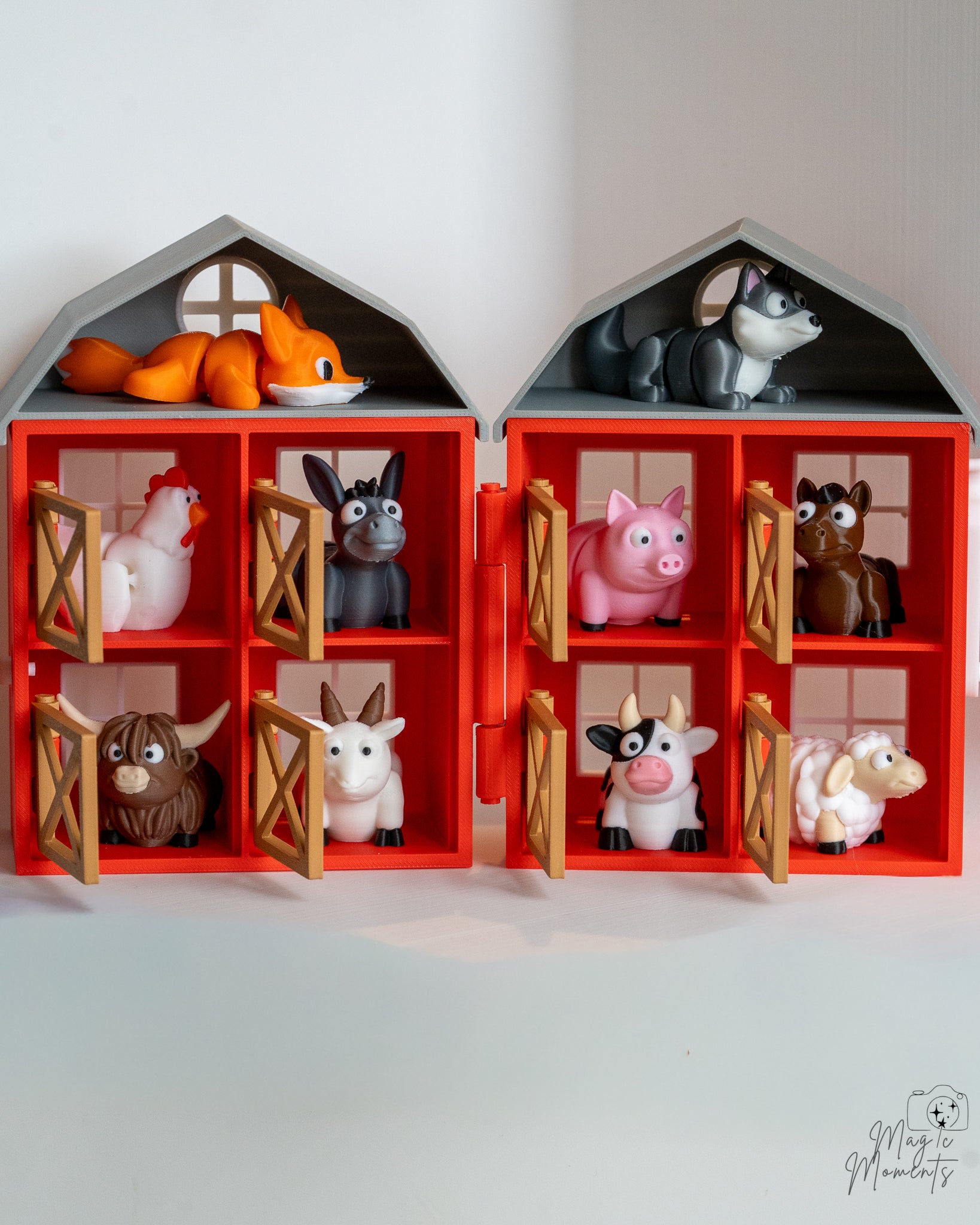farm animal figurine set 3d printed barn and mini farm animals
