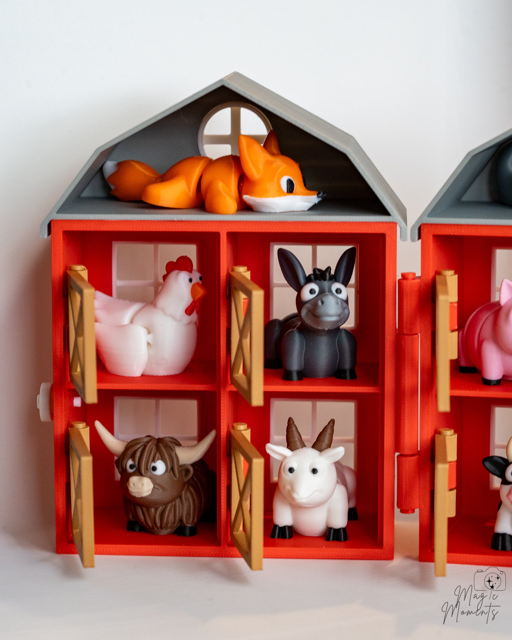 mini barn animal display 3d printed farm decor set