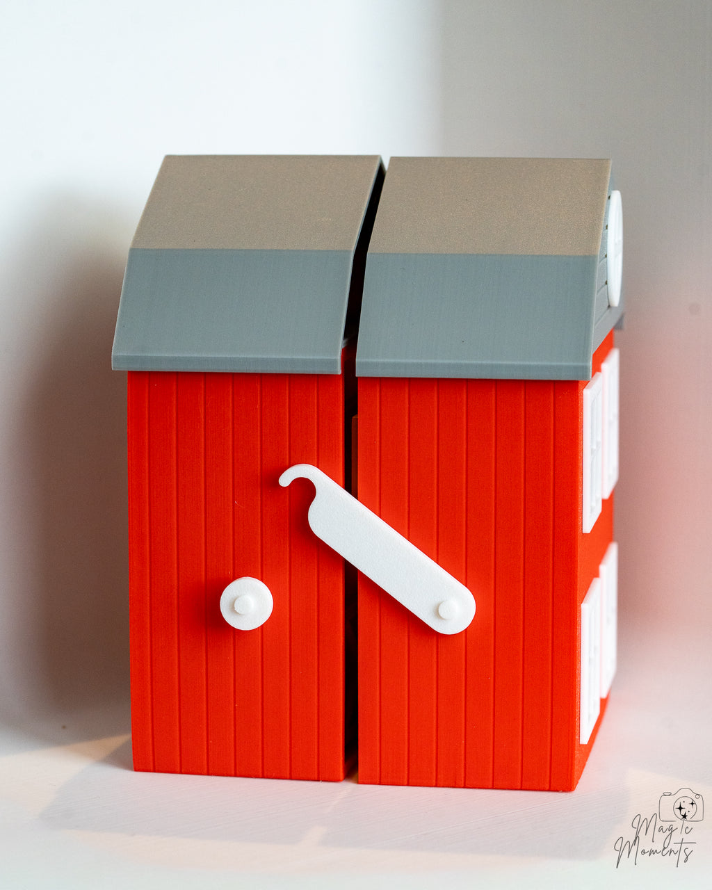 mini red barn 3d printed farm storage box