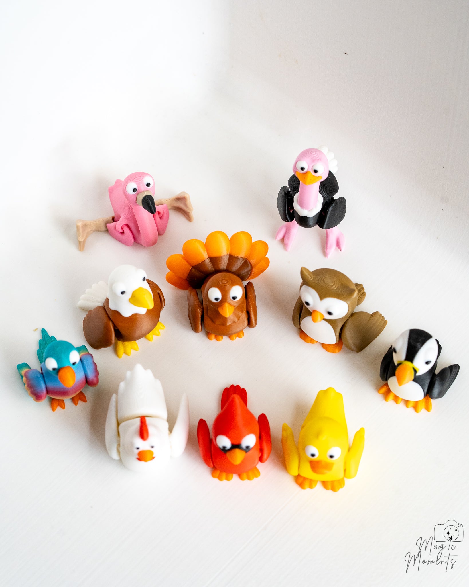 cute bird figurine collection 3d printed animal set