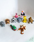 Safari Animals Set - 3D Printed Jungle Animal Collection - Lion Zebra Elephant Giraffe Monkey Decor