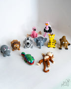 Safari Animals Set - 3D Printed Jungle Animal Collection - Lion Zebra Elephant Giraffe Monkey Decor