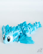 Blue crystal dragon decorative figure with wings