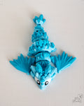 Cute articulated blue crystal dragon decorations