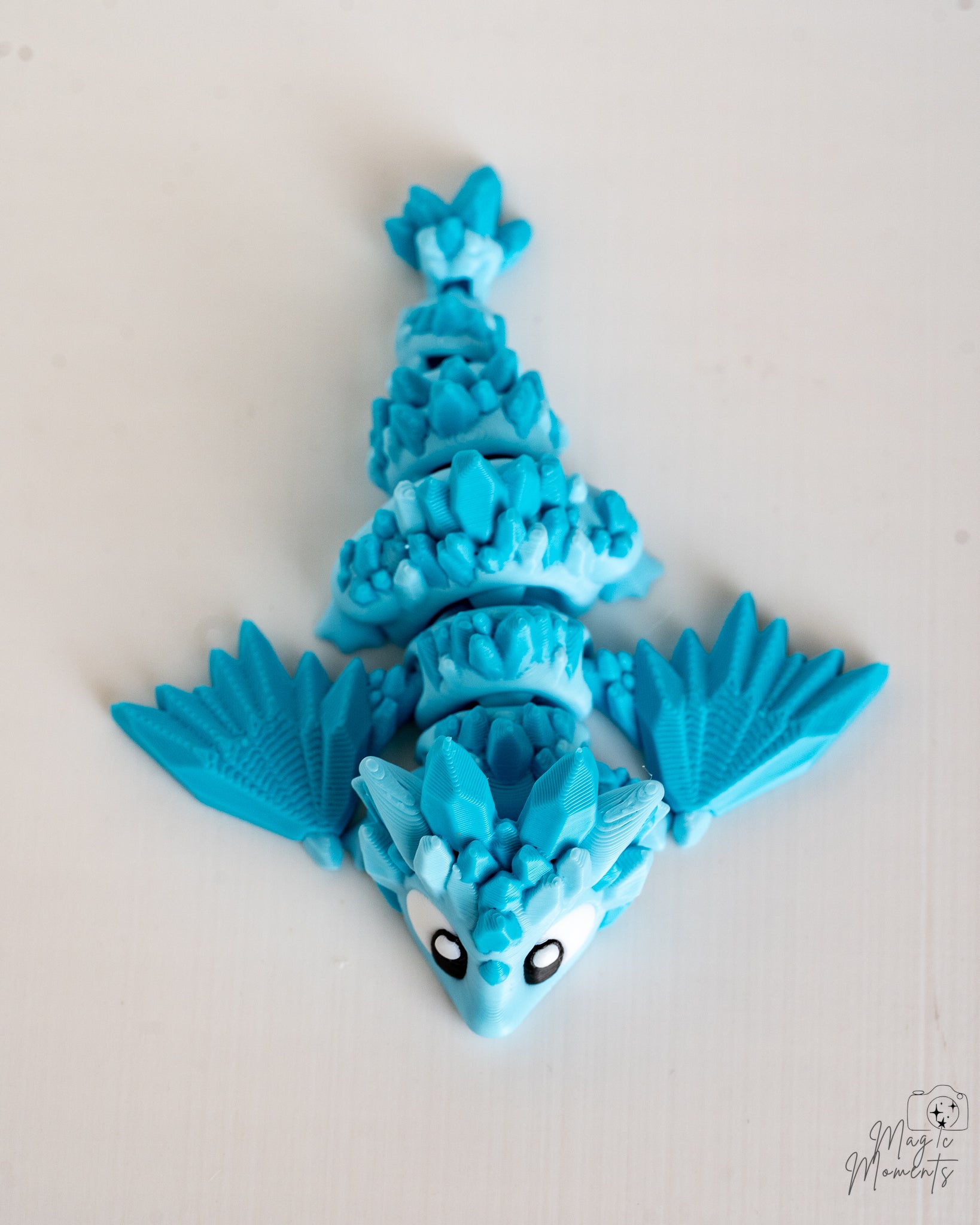 Cute articulated blue crystal dragon decorations