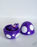 Fantasy dragon hidden inside purple egg