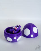 Fantasy dragon hidden inside purple egg