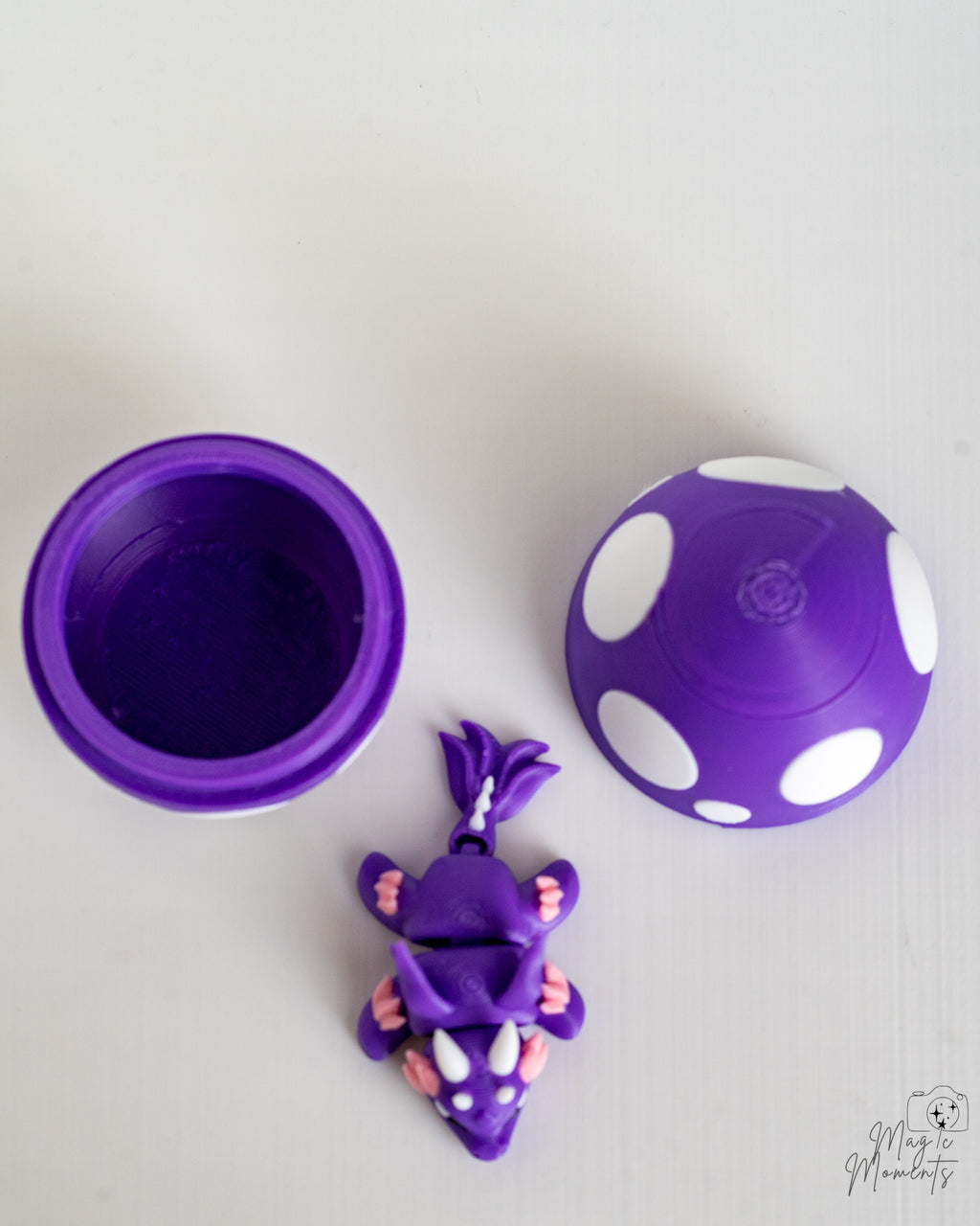 Purple dragon egg viewed from above