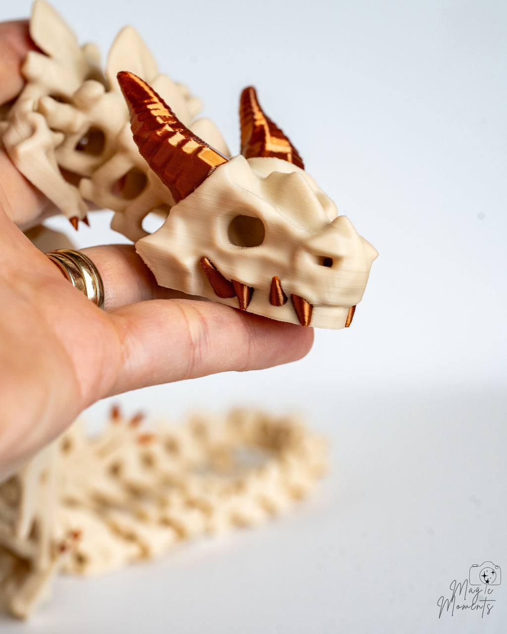 Detailed skull dragon with segmented flexible design