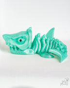 Articulated skeletal shark 3D printed ocean themed decoration