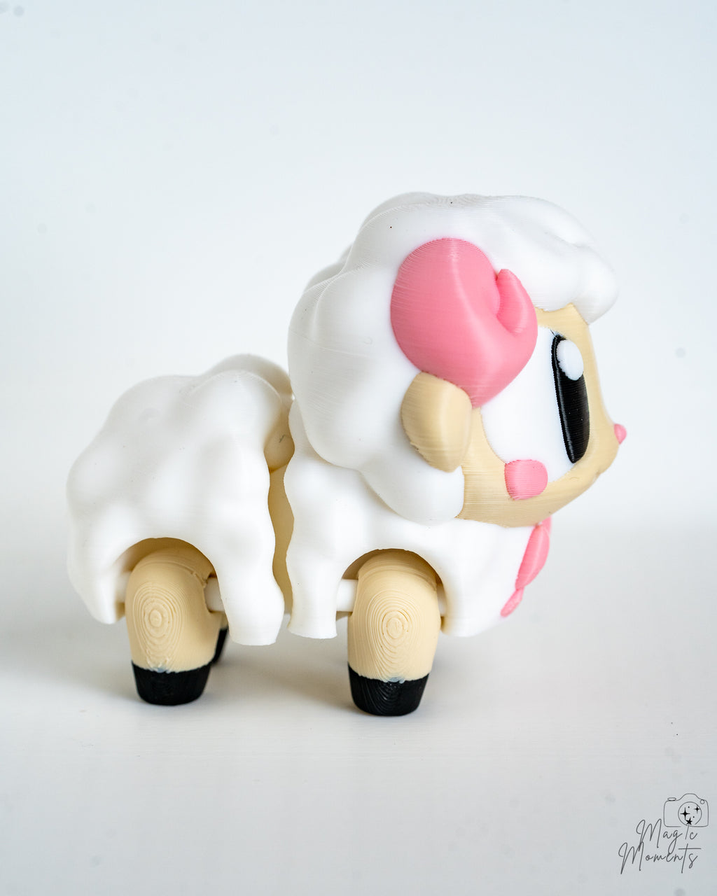 Mini sheep decorative figure with cartoon eyes