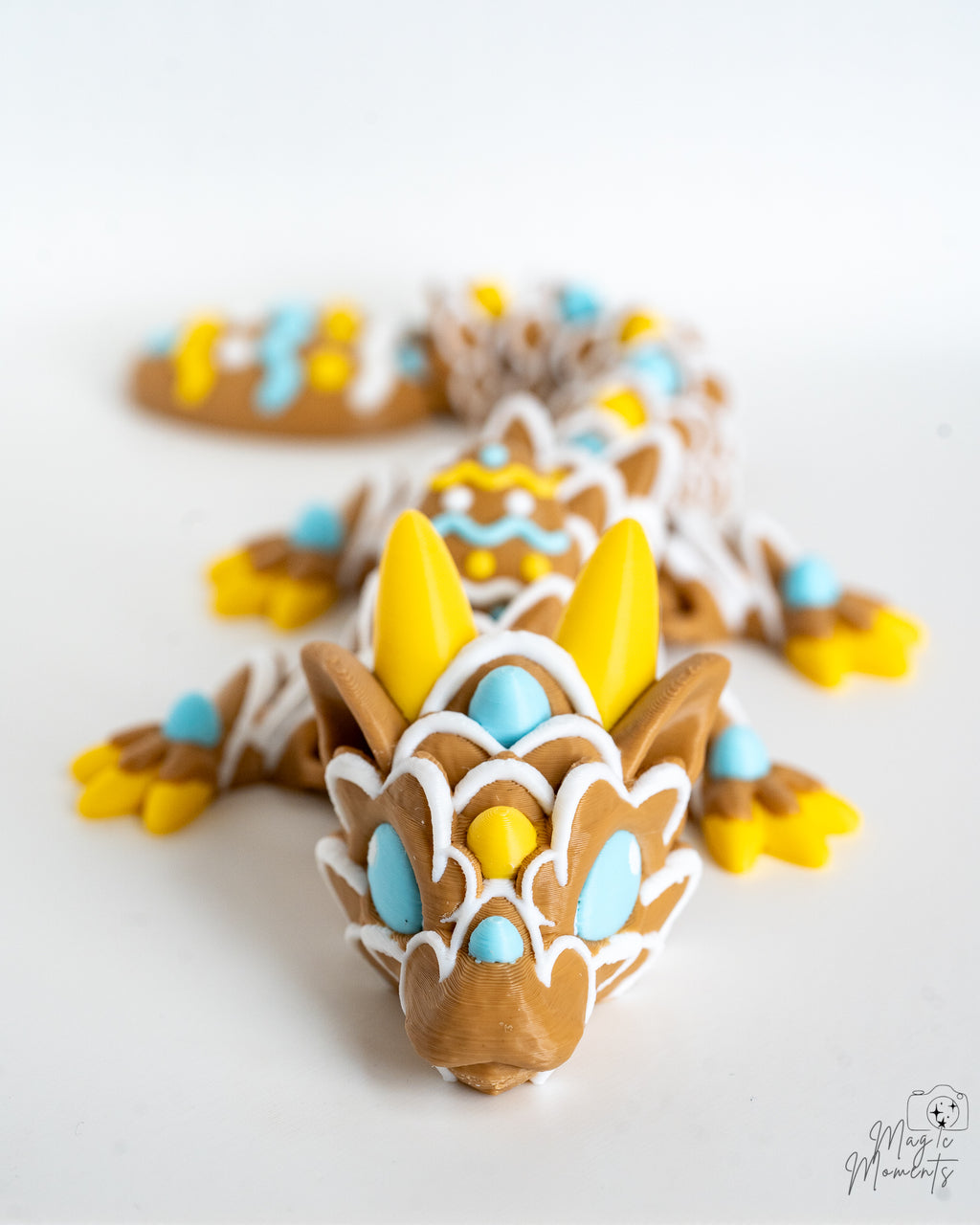 easter dragon front view 3d printed flexi dragon figure