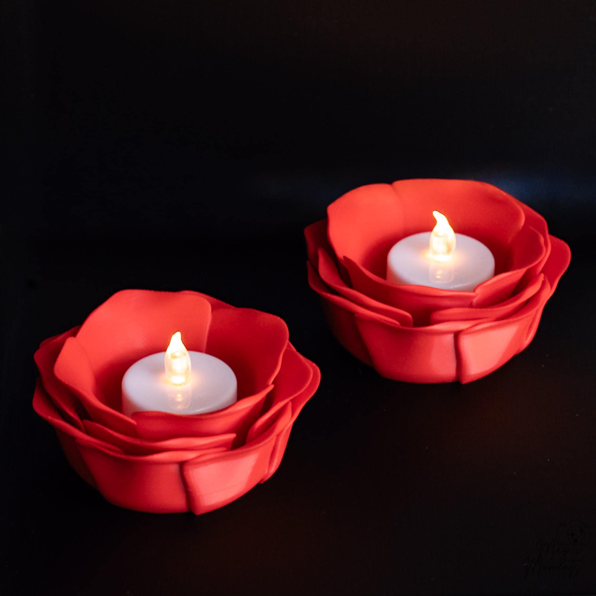 red rose tealight holder