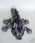 articulated crystal wolf 3d printed flexi wolf decorative figure