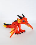 Red winged dragon decorative figure