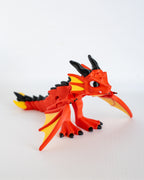 Red winged dragon decorative figure