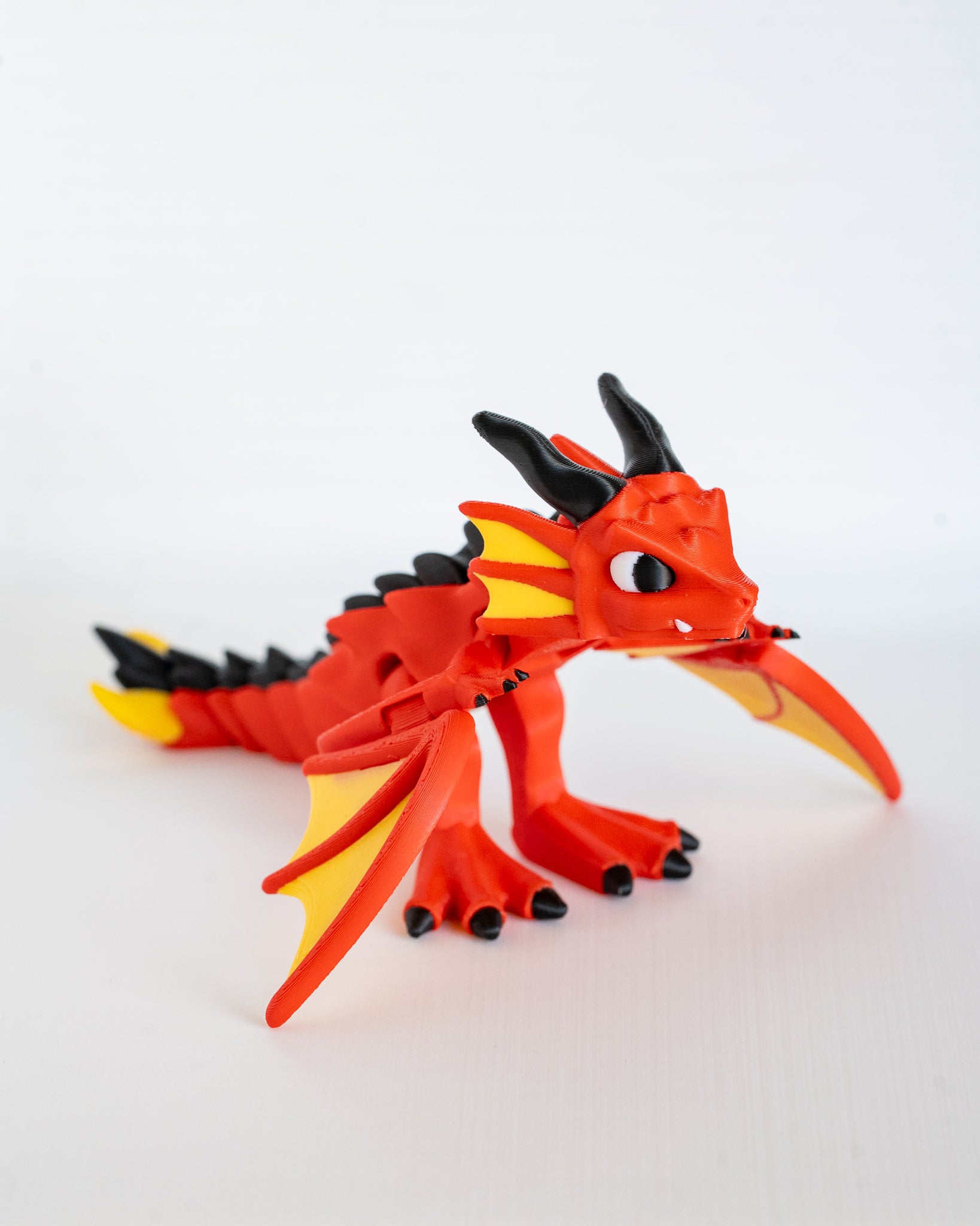 Red winged dragon decorative figure