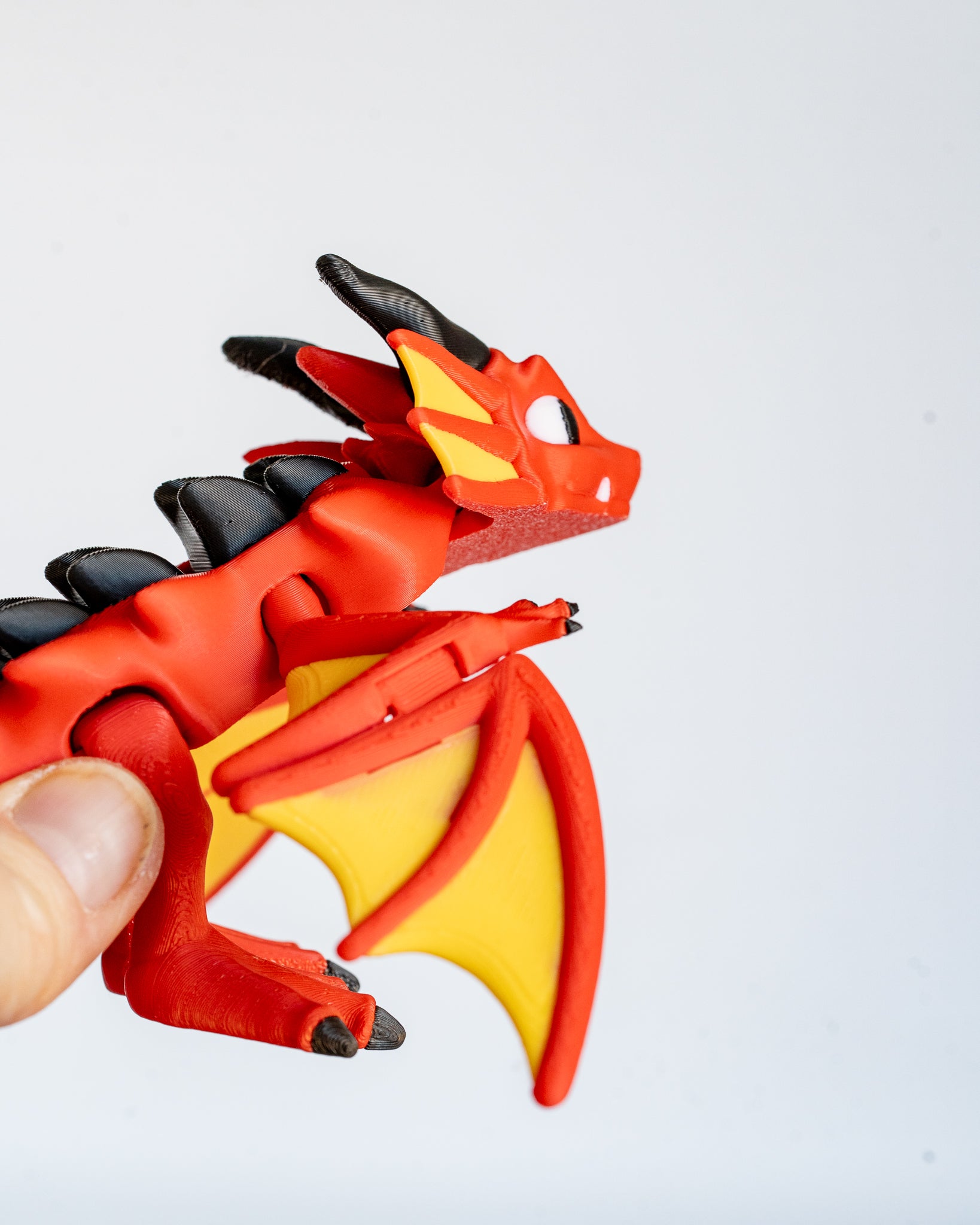 Red dragon viewed from side