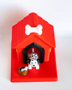 Dog house with dalmatian puppy figure inside