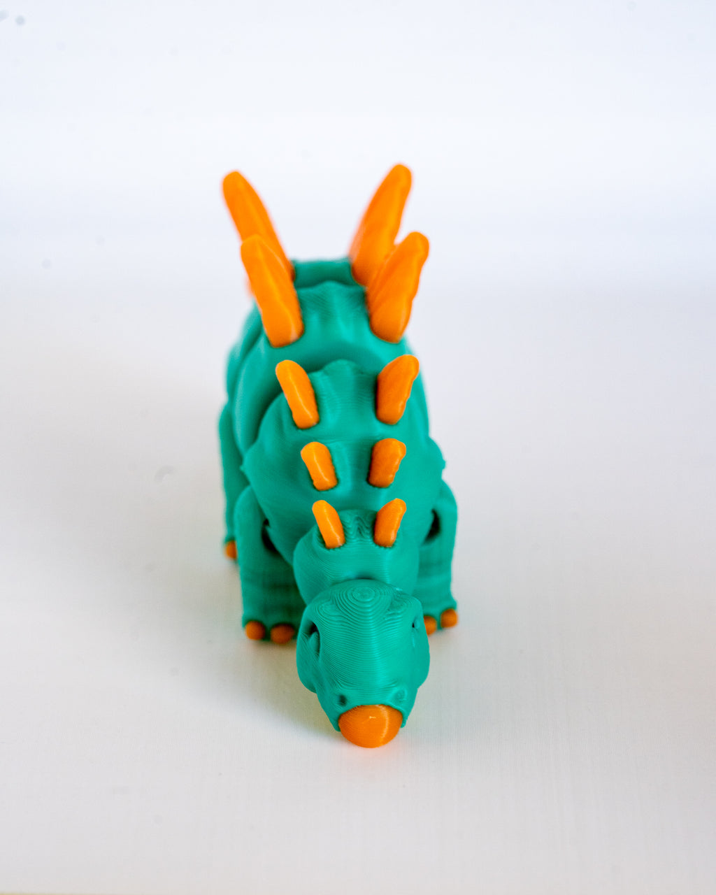 Stegosaurus decorative figure viewed from front