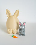 Bunny egg container with mini rabbit figure