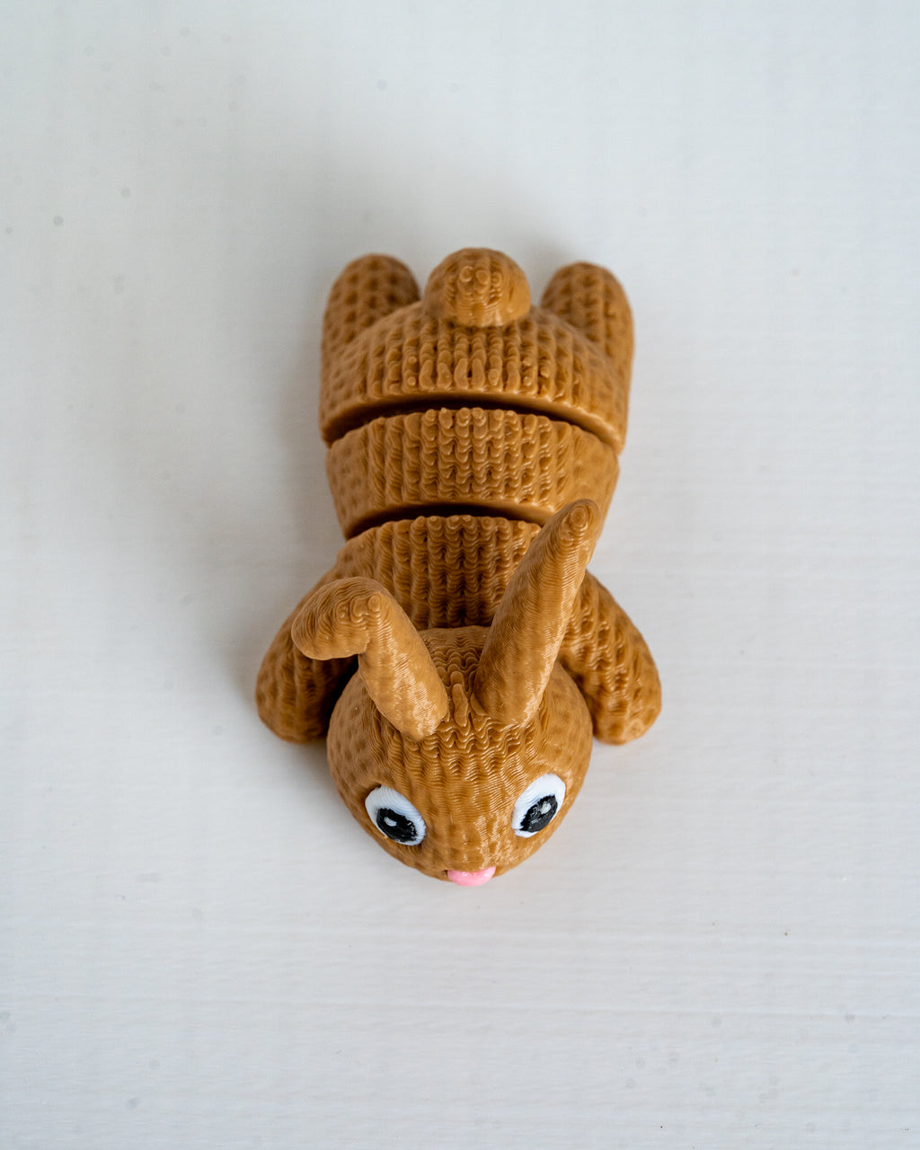 Bunny rabbit figure viewed from above