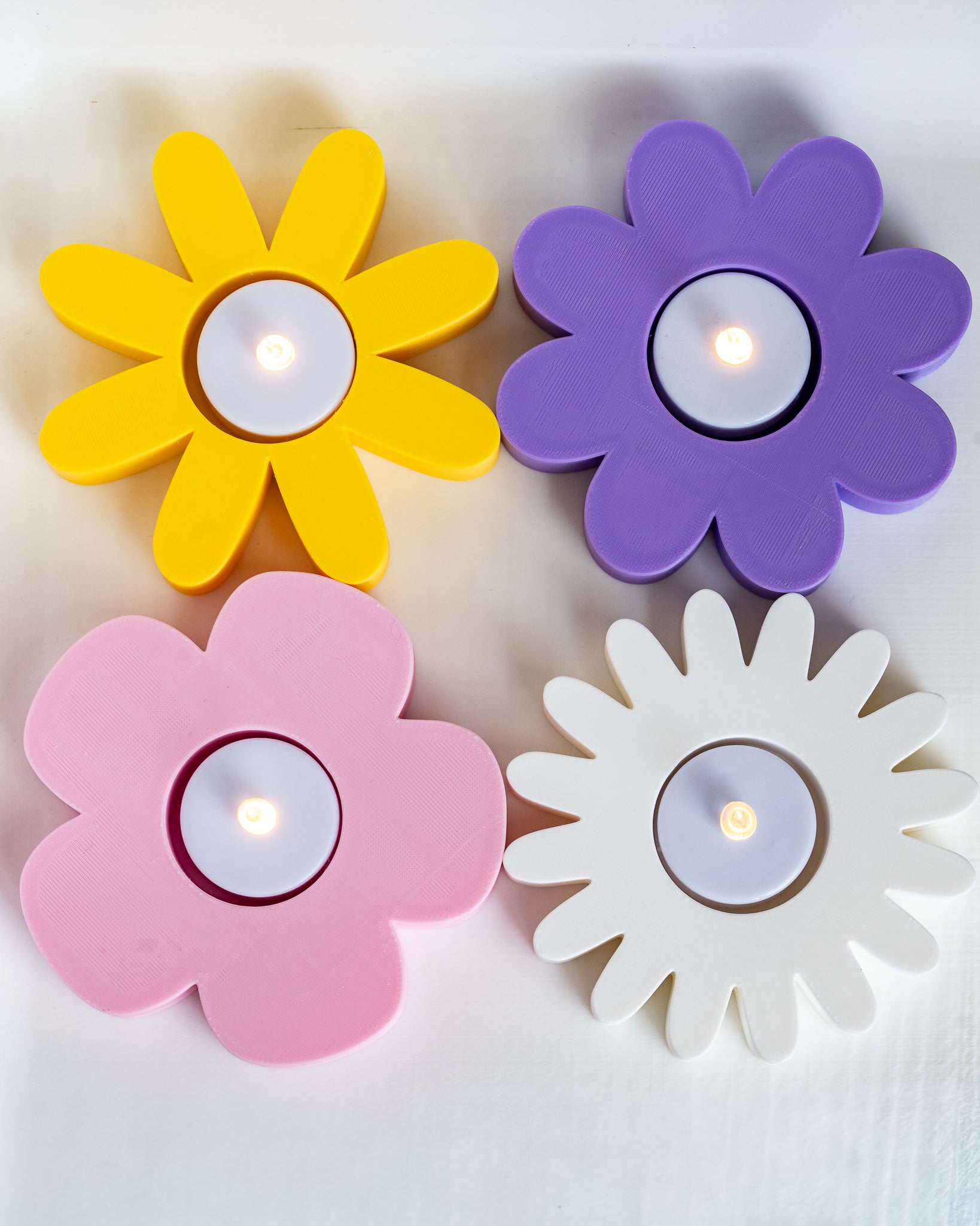 Flower Daisy Tealight Holder - Flower LED Candle Decor