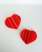 Ribbed heart Valentine decoration set with romantic themed designs