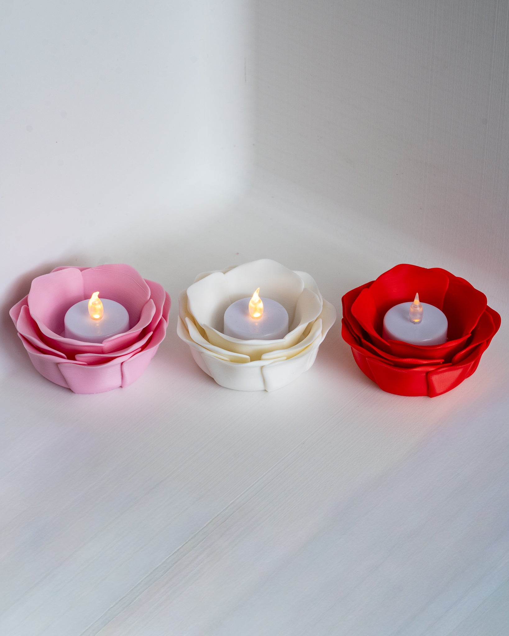 rose tealight holders set