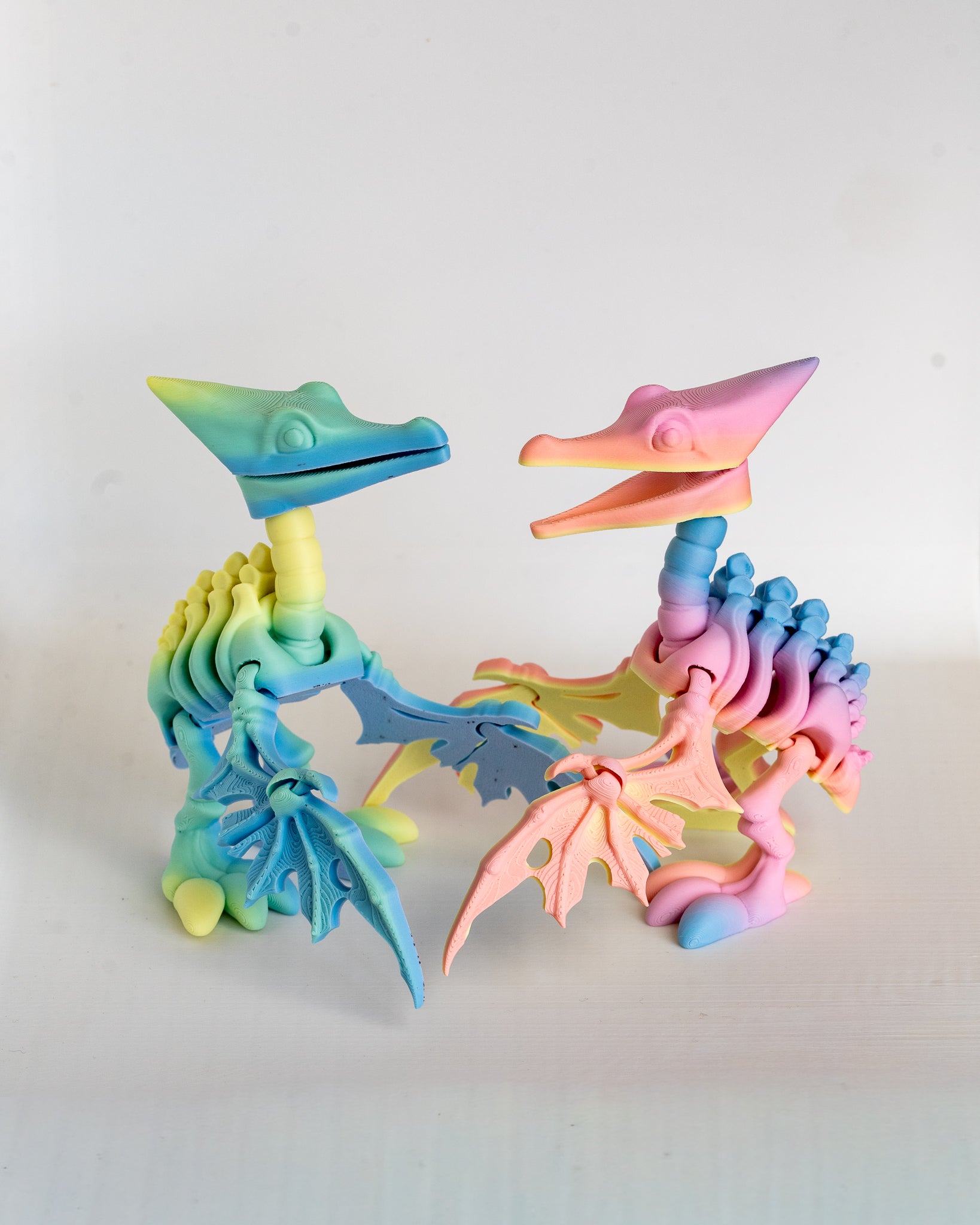 Pastel pterodactyl skeleton dragon decorative figure