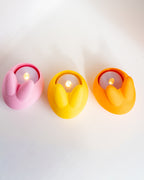 cute bunny tealight holder set
