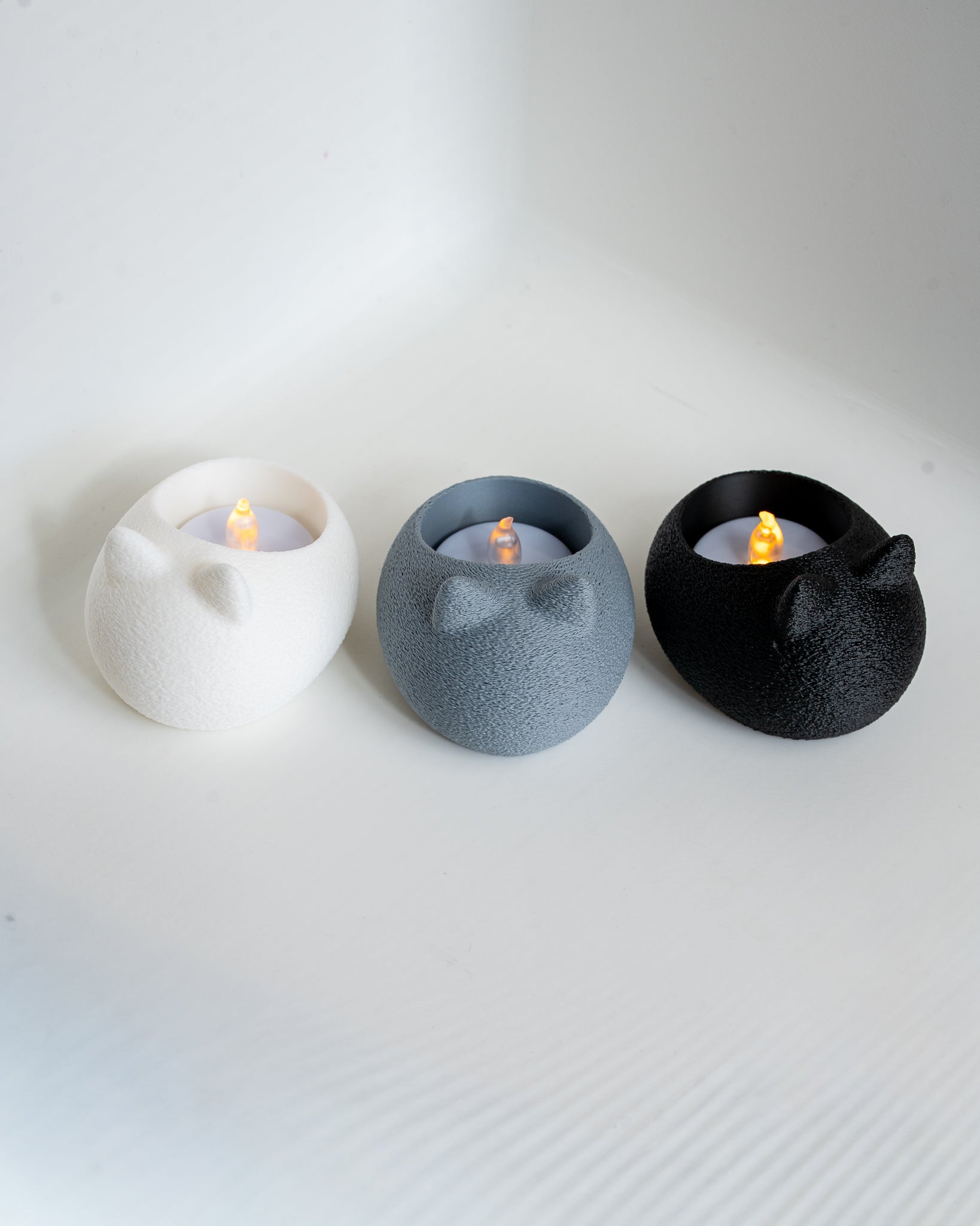 cat tealight holders set