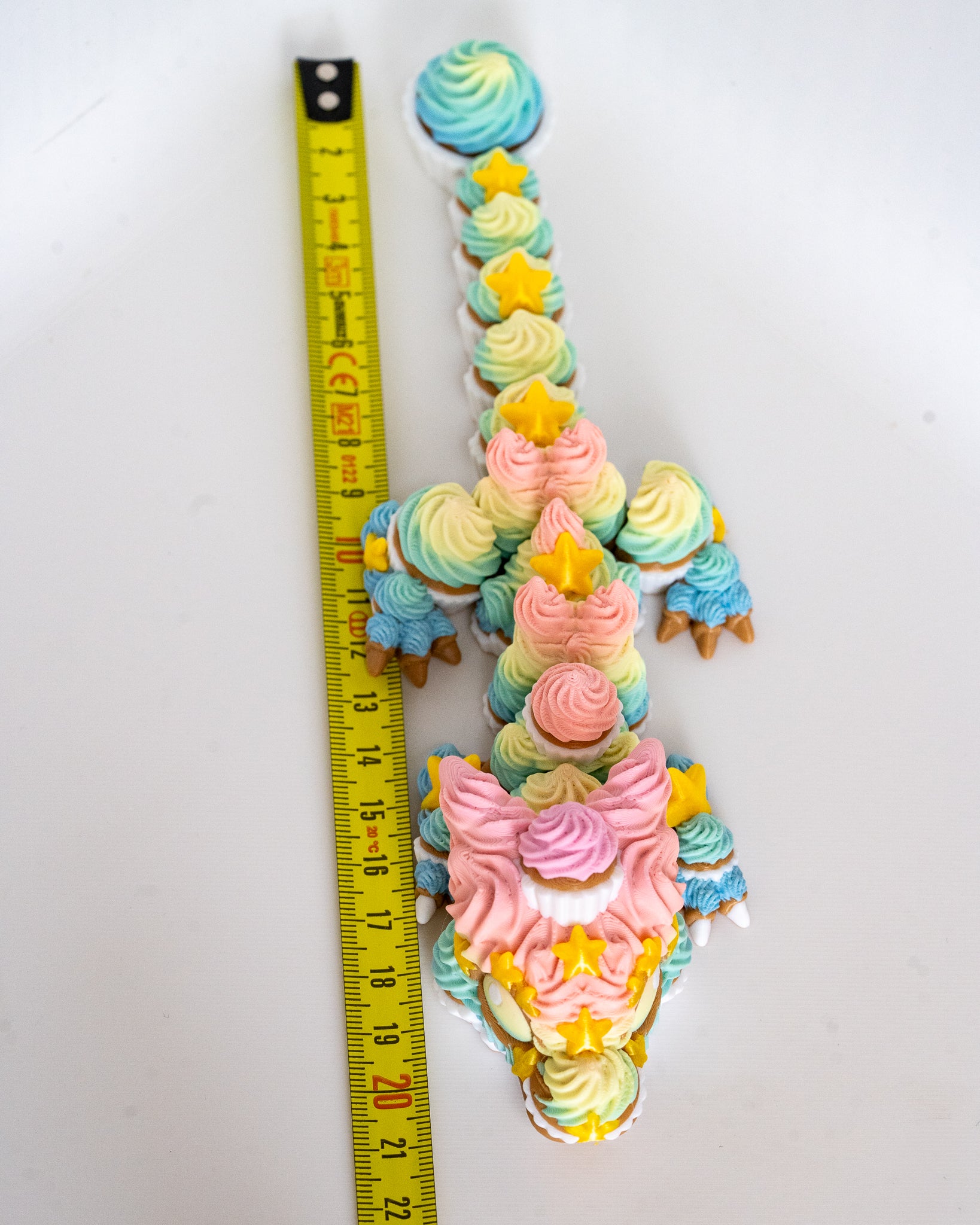 Birthday Cupcake Dragon 3D Printed Articulated Fantasy Decor Gift