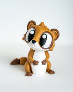 Mini meerkat figurine with cartoon eyes