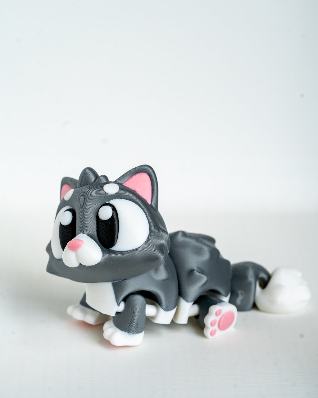 Cute cat decorative figure viewed from angle