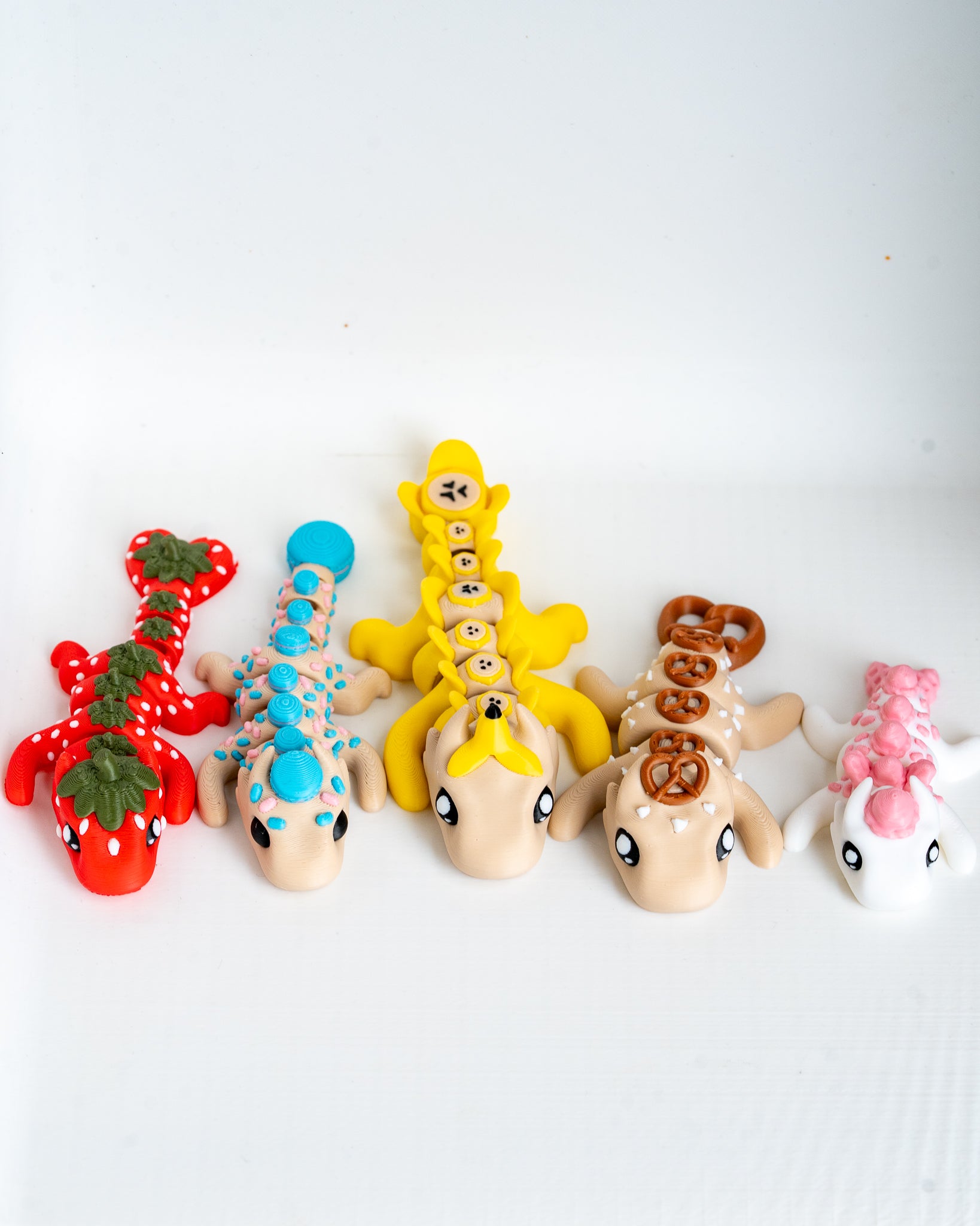 mini articulated dragon collection 3d printed decorative figures