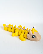 yellow articulated banana dragon 3d printed flexi dragon figure